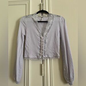 Free People Bell Sleeve Crop Top